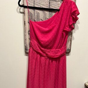 NWT One-shoulder midi dress, swiss-dot fabric